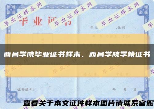西昌學院畢業證書樣本、西昌學院學籍證書縮略圖