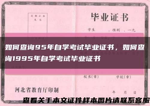 如何查詢95年自學考試畢業證書，如何查詢1995年自學考試畢業證書縮略圖