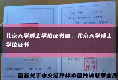 北京大學博士學位證書圖，北京大學博士學位證書縮略圖
