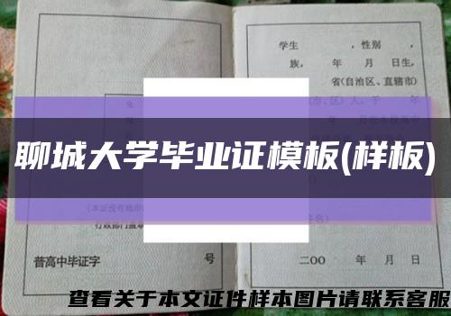 聊城大學畢業證模板(樣板)縮略圖