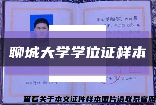 聊城大學學位證樣本縮略圖