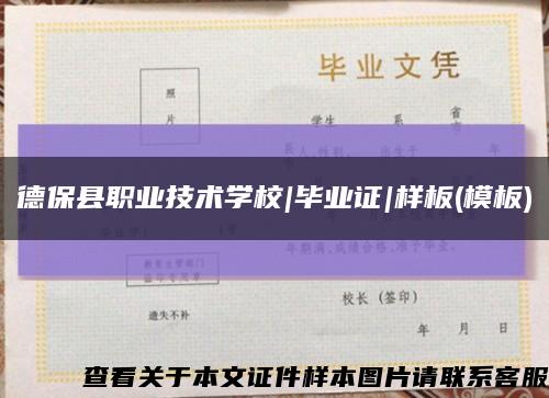 德?？h職業技術學校|畢業證|樣板(模板)縮略圖