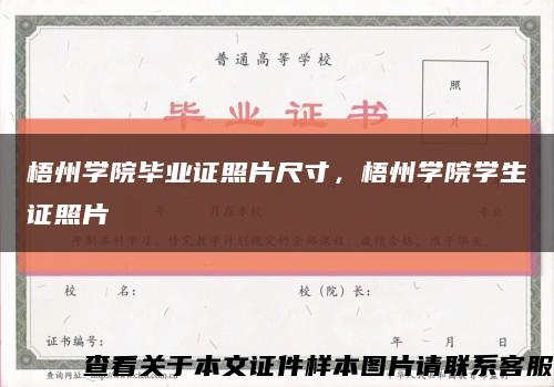 梧州學院畢業證照片尺寸，梧州學院學生證照片縮略圖