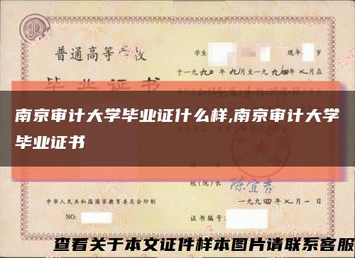 南京審計大學畢業證什么樣,南京審計大學畢業證書縮略圖