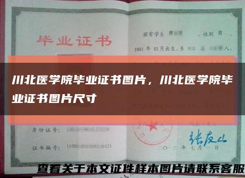 川北醫學院畢業證書圖片，川北醫學院畢業證書圖片尺寸縮略圖