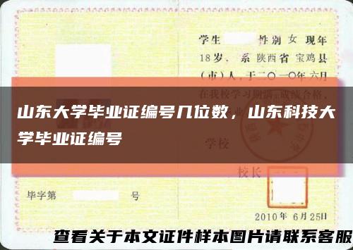 山東大學畢業證編號幾位數，山東科技大學畢業證編號縮略圖