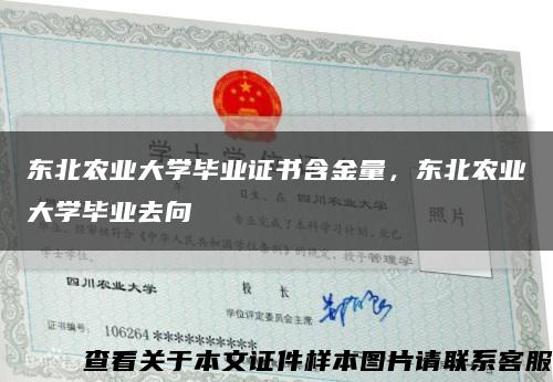 東北農業大學畢業證書含金量，東北農業大學畢業去向縮略圖
