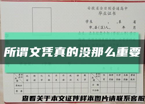 所謂文憑真的沒那么重要縮略圖