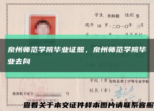 泉州師范學院畢業證照，泉州師范學院畢業去向縮略圖