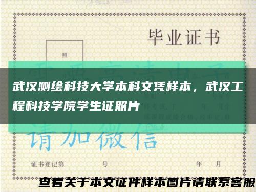 武漢測繪科技大學本科文憑樣本，武漢工程科技學院學生證照片縮略圖