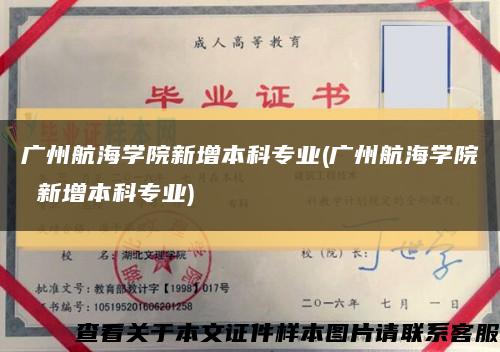 廣州航海學院新增本科專業(廣州航海學院 新增本科專業)縮略圖