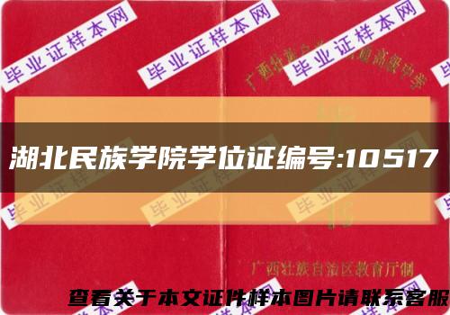 湖北民族學院學位證編號:10517縮略圖