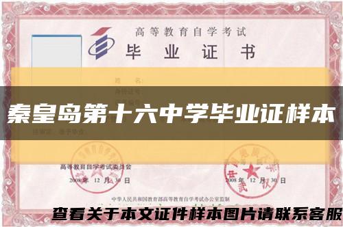 秦皇島第十六中學畢業證樣本縮略圖