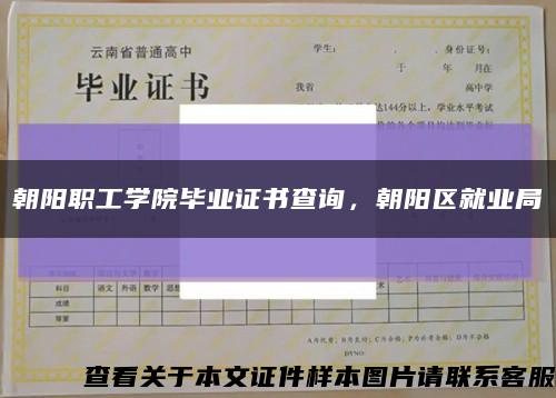 朝陽職工學院畢業證書查詢，朝陽區就業局縮略圖