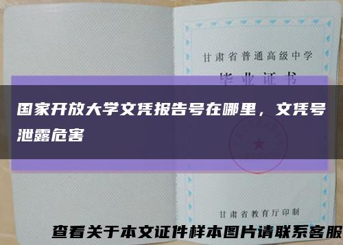 國家開放大學文憑報告號在哪里，文憑號泄露危害縮略圖
