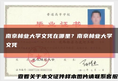 南京林業大學文憑在哪里？南京林業大學文憑縮略圖