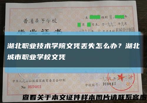 湖北職業技術學院文憑丟失怎么辦？湖北城市職業學校文憑縮略圖