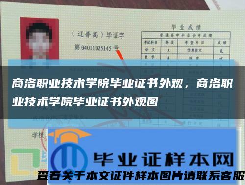 商洛職業技術學院畢業證書外觀，商洛職業技術學院畢業證書外觀圖縮略圖