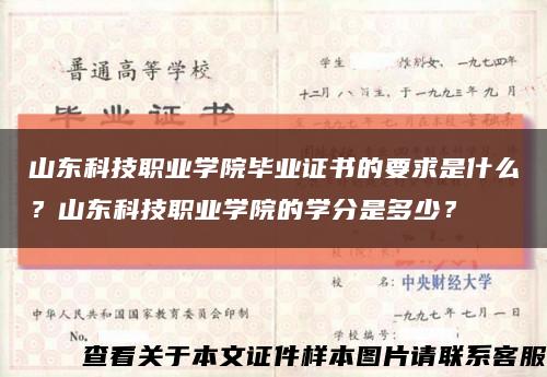 山東科技職業學院畢業證書的要求是什么？山東科技職業學院的學分是多少？縮略圖