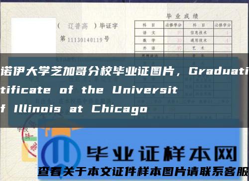 伊利諾伊大學芝加哥分校畢業證圖片，Graduation certificate of the University of Illinois at Chicago縮略圖