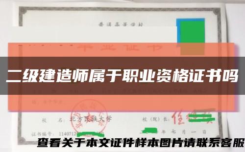 二級建造師屬于職業資格證書嗎縮略圖