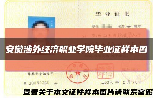 安徽涉外經濟職業學院畢業證樣本圖縮略圖
