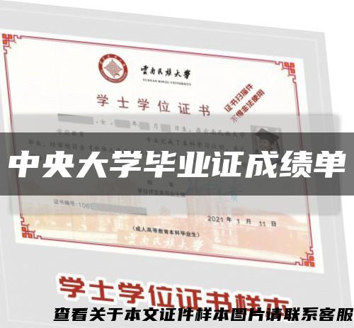 中央大學畢業證成績單縮略圖