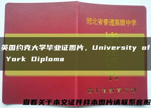 英國約克大學畢業證圖片，University of York Diploma縮略圖