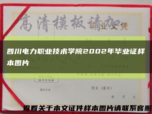 四川電力職業技術學院2002年畢業證樣本圖片縮略圖