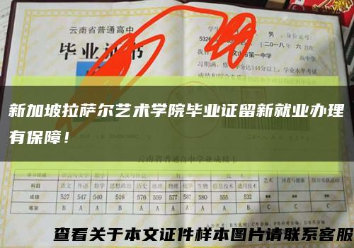 新加坡拉薩爾藝術學院畢業證留新就業辦理有保障！縮略圖