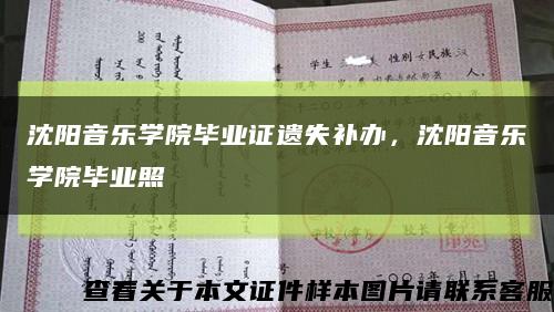 沈陽音樂學院畢業證遺失補辦，沈陽音樂學院畢業照縮略圖