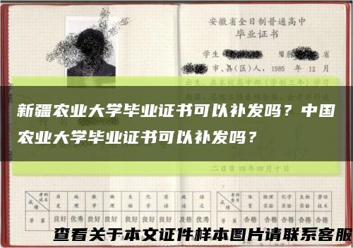 新疆農業大學畢業證書可以補發嗎？中國農業大學畢業證書可以補發嗎？縮略圖