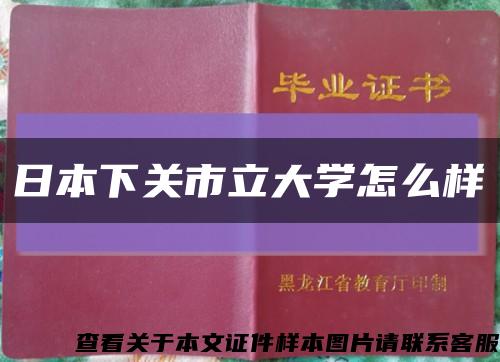 日本下關市立大學怎么樣縮略圖