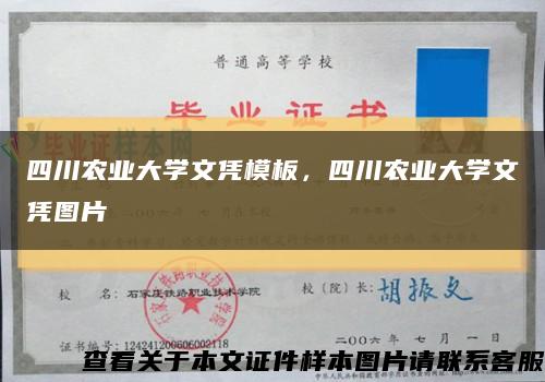 四川農業大學文憑模板，四川農業大學文憑圖片縮略圖