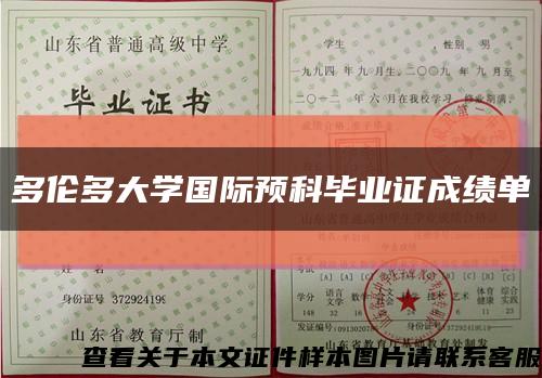 多倫多大學國際預科畢業證成績單縮略圖