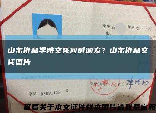 山東協和學院文憑何時頒發？山東協和文憑圖片縮略圖