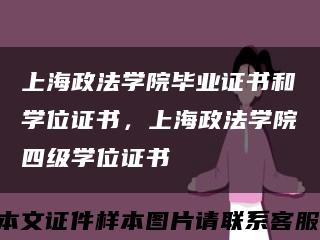 上海政法學院畢業證書和學位證書，上海政法學院四級學位證書縮略圖
