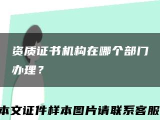 資質證書機構在哪個部門辦理？縮略圖