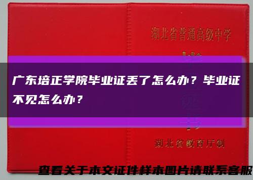 廣東培正學院畢業證丟了怎么辦？畢業證不見怎么辦？縮略圖