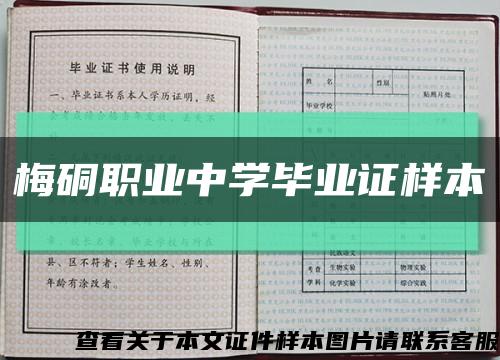 梅硐職業中學畢業證樣本縮略圖