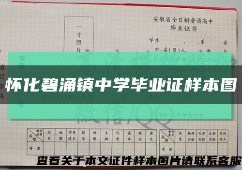 懷化碧涌鎮中學畢業證樣本圖縮略圖