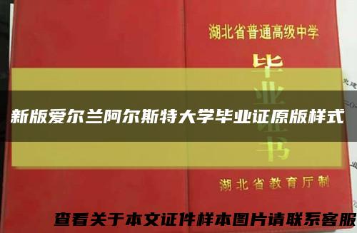新版愛爾蘭阿爾斯特大學畢業證原版樣式縮略圖