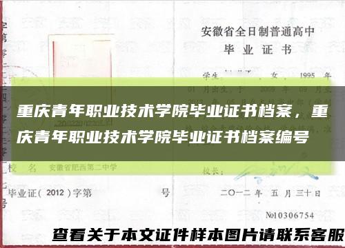 重慶青年職業技術學院畢業證書檔案，重慶青年職業技術學院畢業證書檔案編號縮略圖