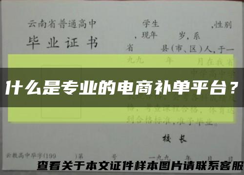 什么是專業的電商補單平臺？縮略圖