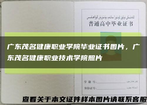 廣東茂名健康職業學院畢業證書圖片，廣東茂名健康職業技術學院照片縮略圖