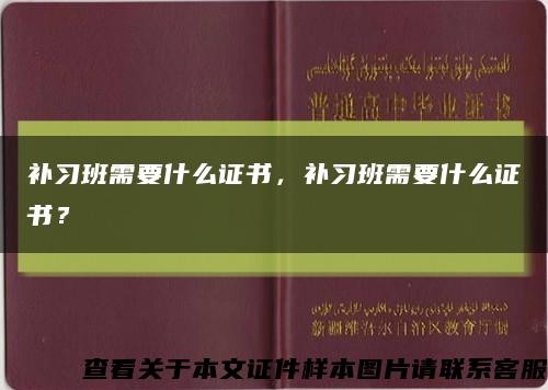 補習班需要什么證書，補習班需要什么證書？縮略圖