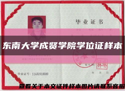 東南大學成賢學院學位證樣本縮略圖