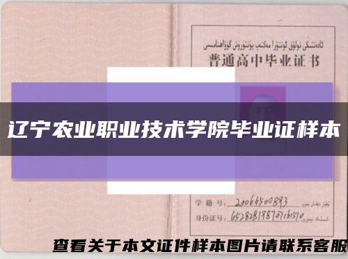 遼寧農業職業技術學院畢業證樣本縮略圖