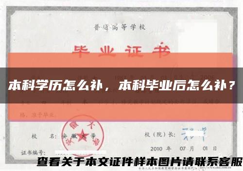 本科學歷怎么補，本科畢業后怎么補？縮略圖