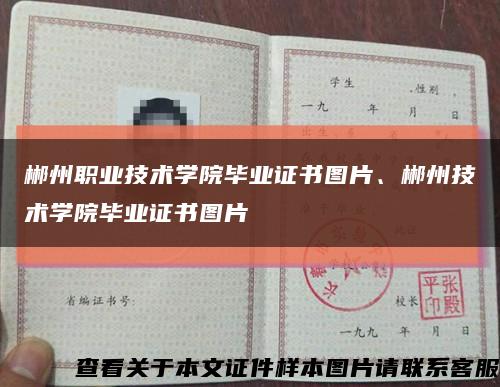 郴州職業技術學院畢業證書圖片、郴州技術學院畢業證書圖片縮略圖